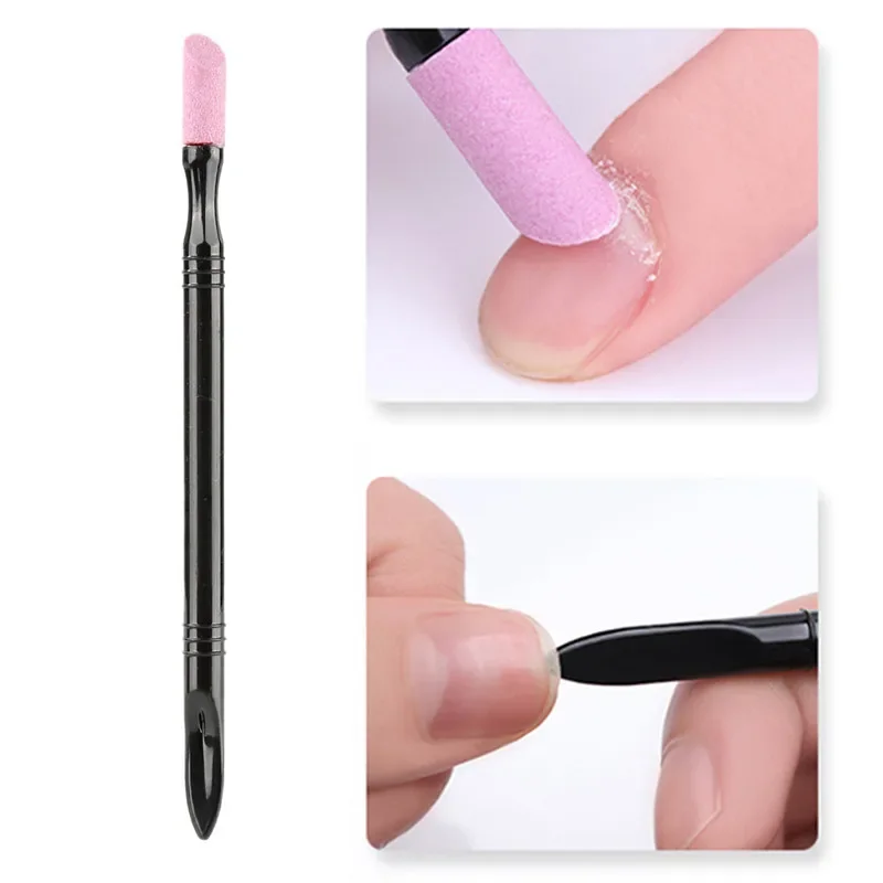 1 pcs Double-End Quartz Nail Cuticle Hangnails Remover Washable Dead Skin Pusher Trimmer Manicure Nail Art Tool Grinding Rods