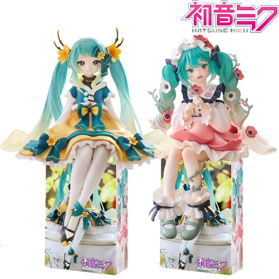 Anime Hatsune Miku Figur Blumenfee in Sitzhaltung PVC-Modell Actionfigur Nudelstopper Dekoration Geschenke