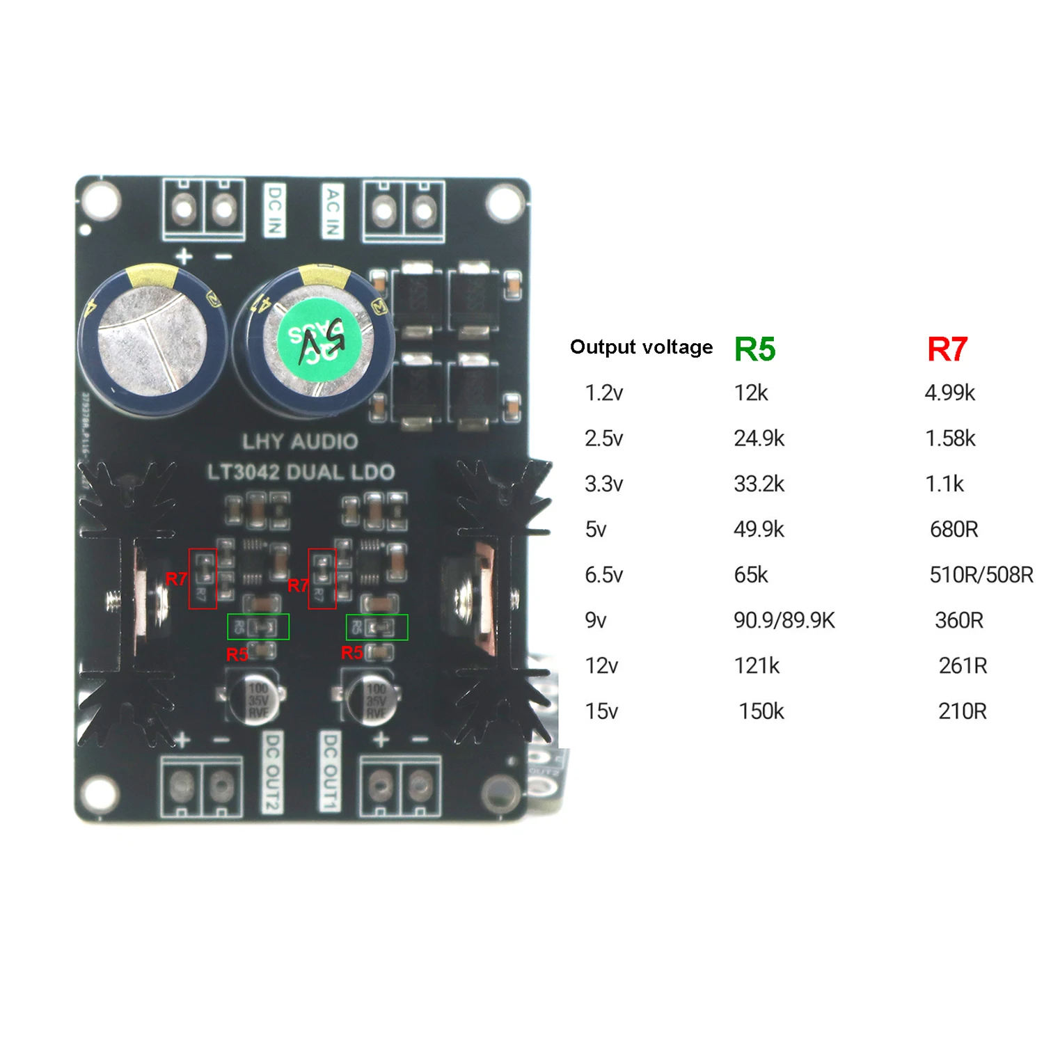 2-Channel LT3042 Low Noise Linear Regulator Power Supply AC/DC TO 1.2V 2.5V 3.3V 5V 9V 12V 15V Output FOR RF Audio Decoder DAC