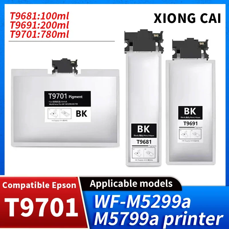 T9681 T9691 T9701 Ink Cartridge With Pigment Ink For Epson WorkForce Pro WF-C878R WF-C879R C878R C879R Printer Ink Bag Chinese