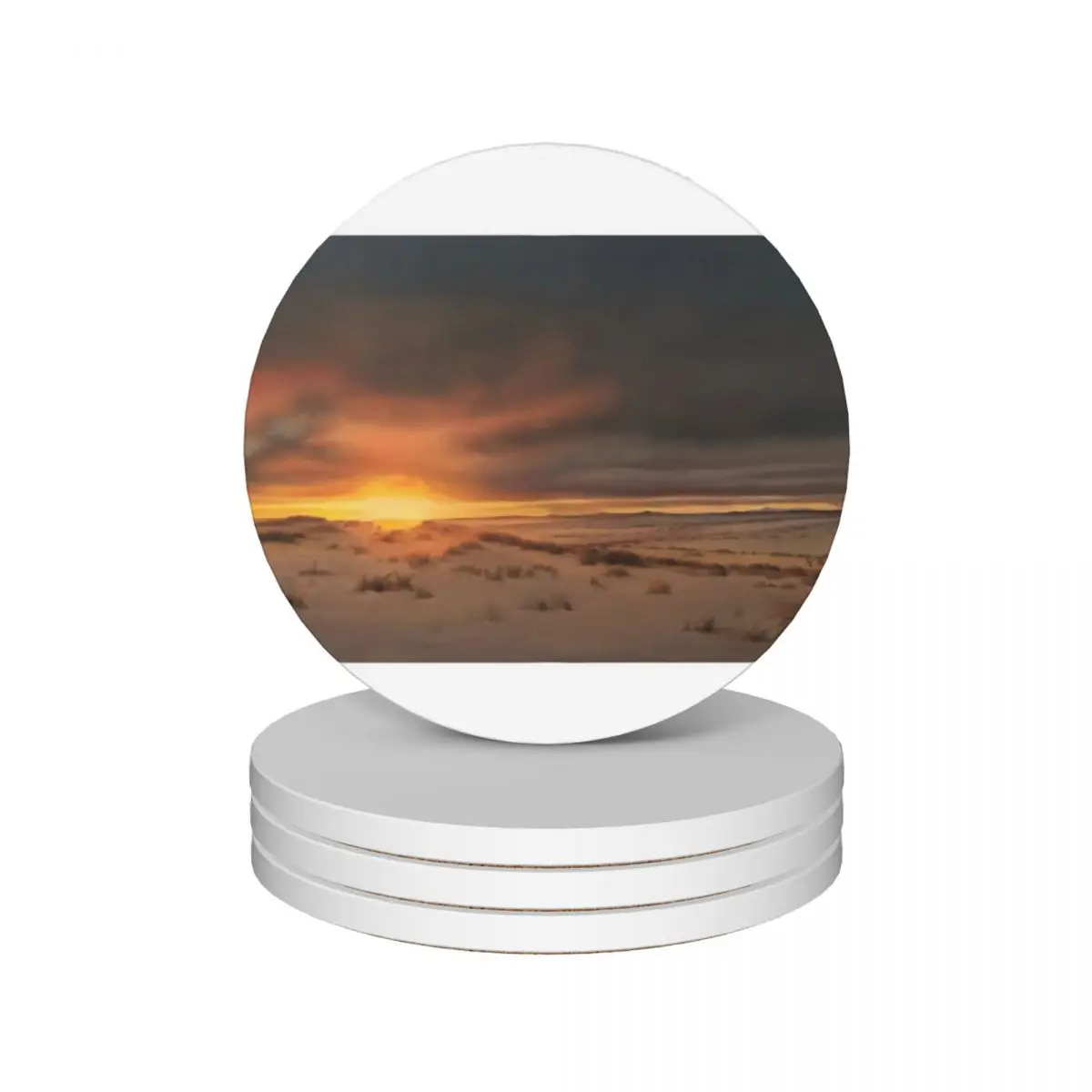 

Winter Sunrise Ceramic Coasters (Set of 4) coffee cup stand cute mat for dishes Coasters