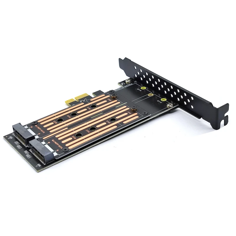 Адаптер PCIE на M2, адаптер SATA M.2 SSD PCI Express, адаптер M2 PCI E, адаптер M.2 SATA SSD на карту PCI-E 2 порта B + M, ключ