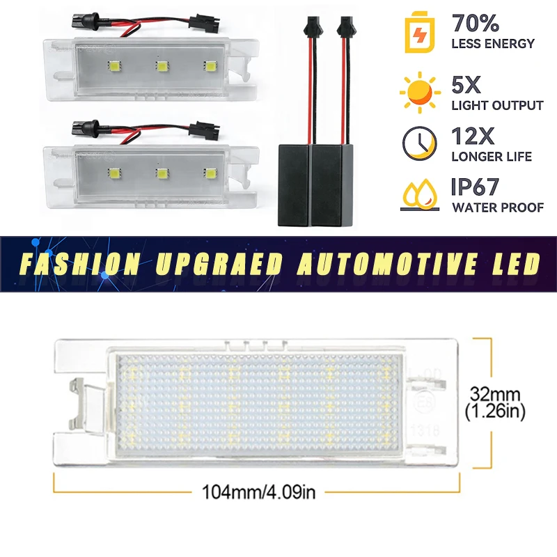 2Pcs Canbus LED 번호판 조명 Alfa Romeo 147 156 159 166 Giulietta Mito Brera 스파이더 GT 쿠페 자동차 번호판 램프
