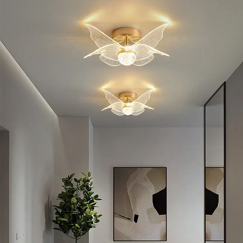 

Nordic Acrylic Ceiling Lamp Suitable For Bedroom Lustre Chandeliers In Corridor Cloakroom Gold Plafonier Elegant Ceiling Lamps