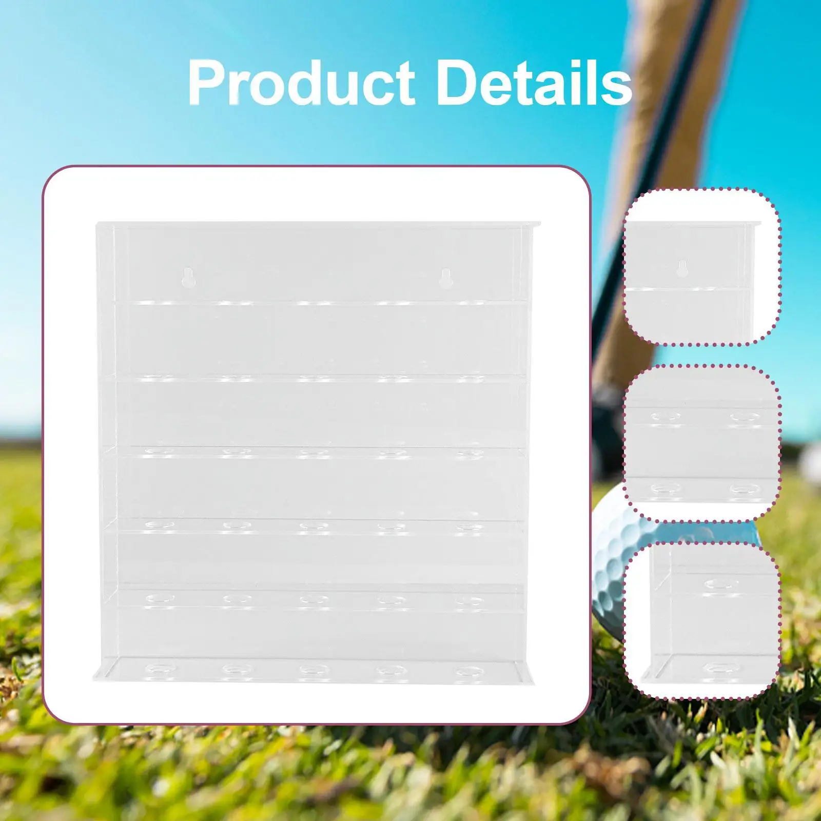 Vetrina per palline da golf, espositore per palline da golf premium in acrilico trasparente a 6 livelli