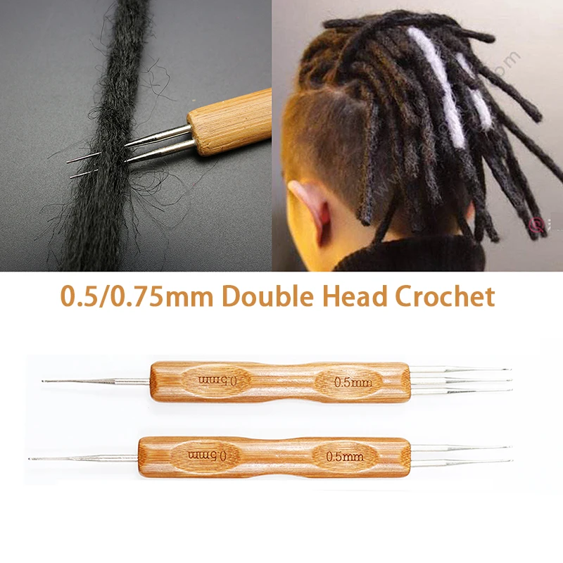 New Double-head Dreadlock Crochet Bamboo Handle Hook Needle For Dreadslock Hairstyle hair accessories