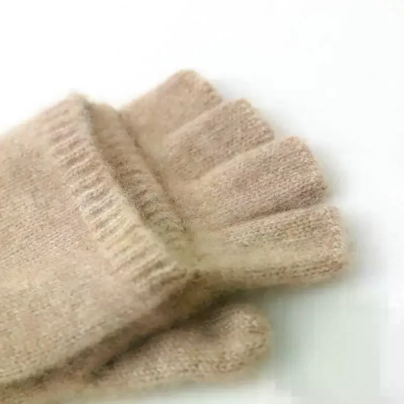 カシミヤ冬ミトン暖かいニット指なし手袋フリップミトン男性女性学生男の子女の子ハーフフィンガーグローブ