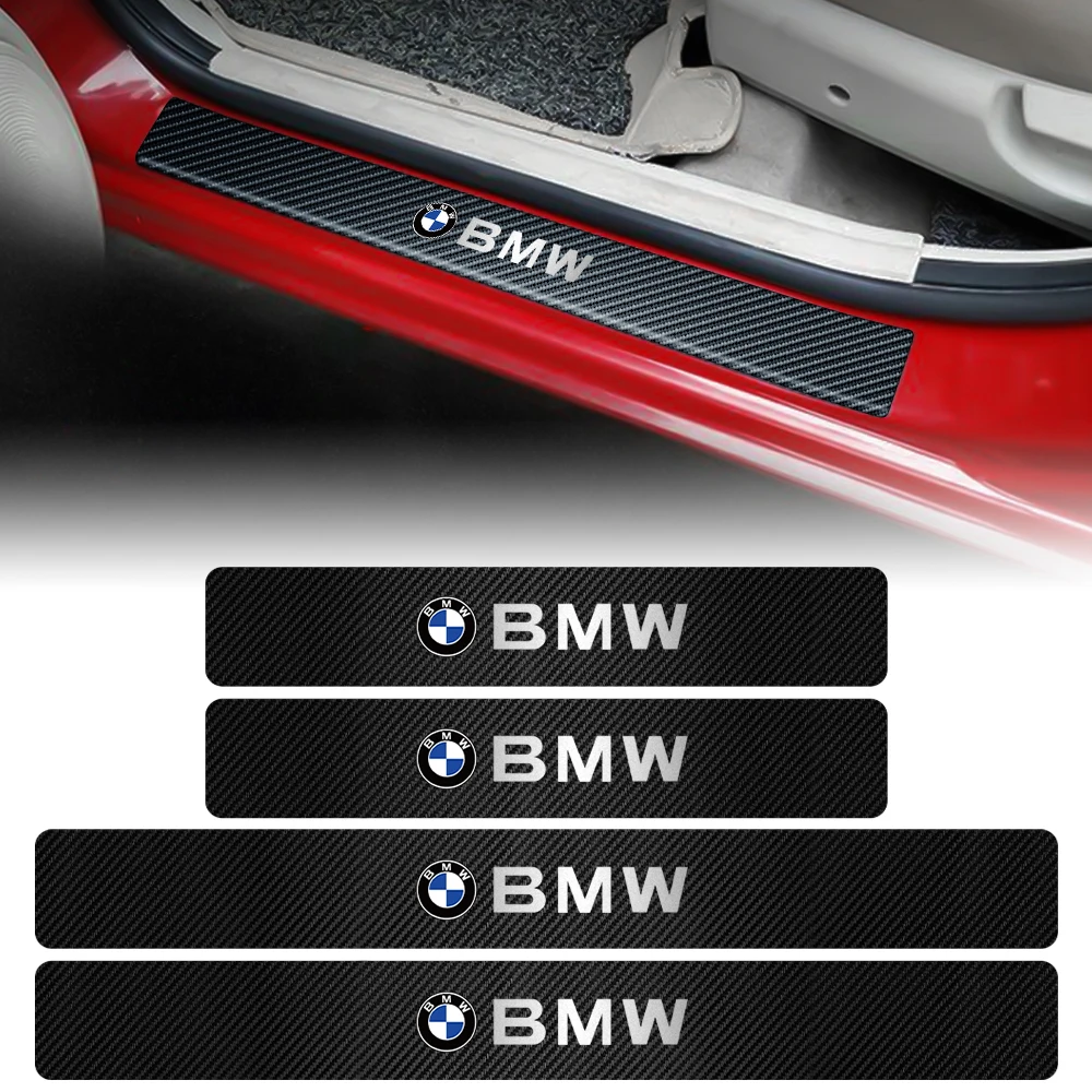 4pcs Car Door Sill Anti Scratch Protector Sticker For Bmw Performance E46 E90 E60 F10 F30 E39 E36 F20 E87 G30 E92 E91 X3 F25 E30