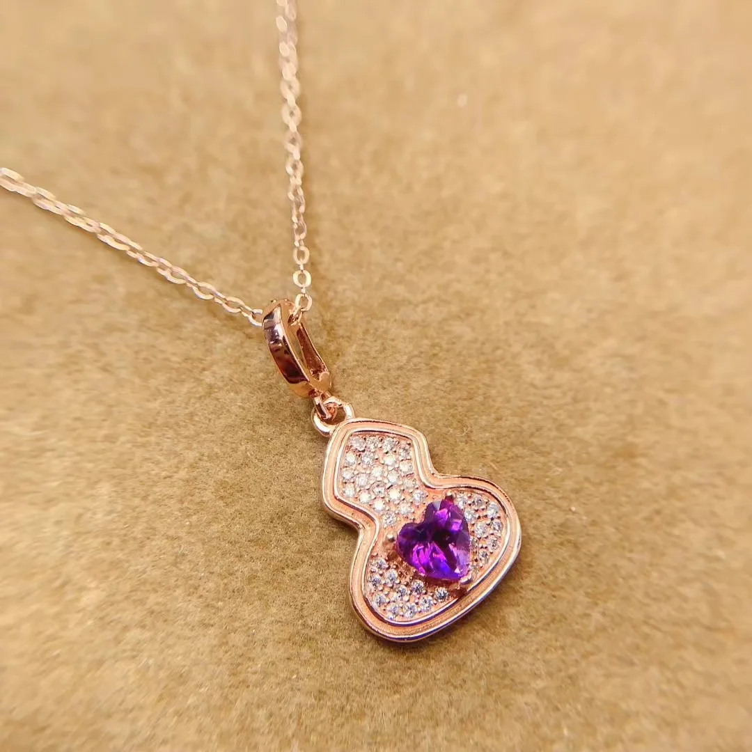 KJJEAXCMY High End Women's Pendant Natural Amethyst S925 Silver with Electroplating Boasting High Clarity Full Brilliance