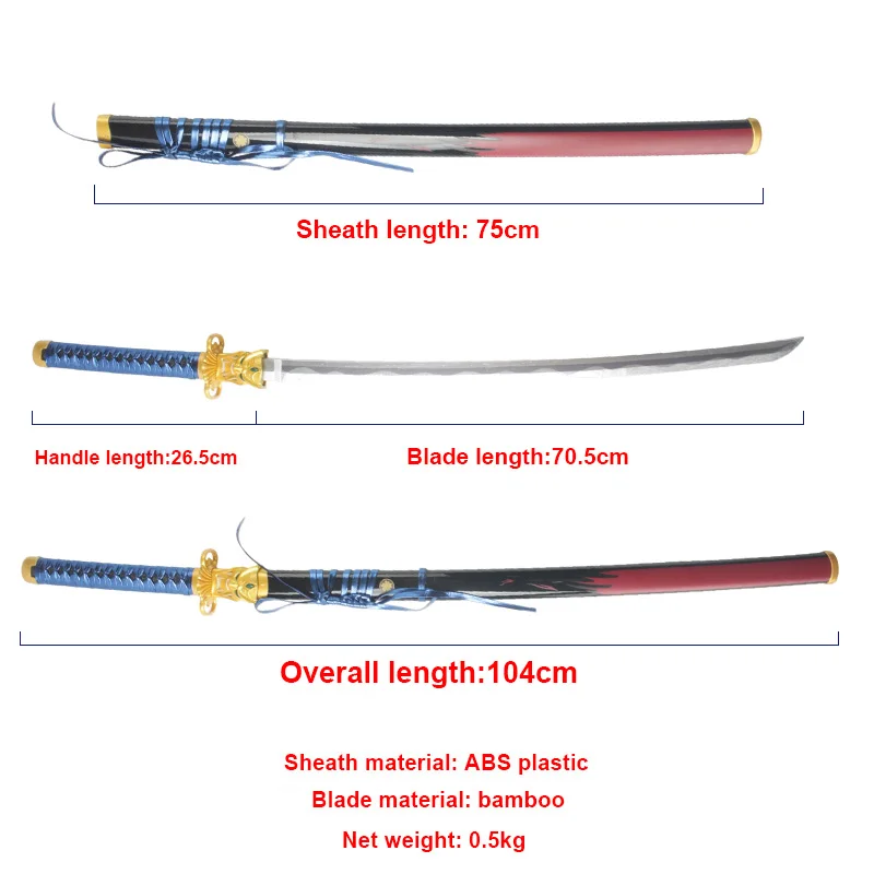 Game VALORANT Katana 104 cm/41in Karakter Cosplay Wapens Rekwisieten Bamboe Blade Speelgoed Zwaarden Hobby Collectibles Halloween Geschenken