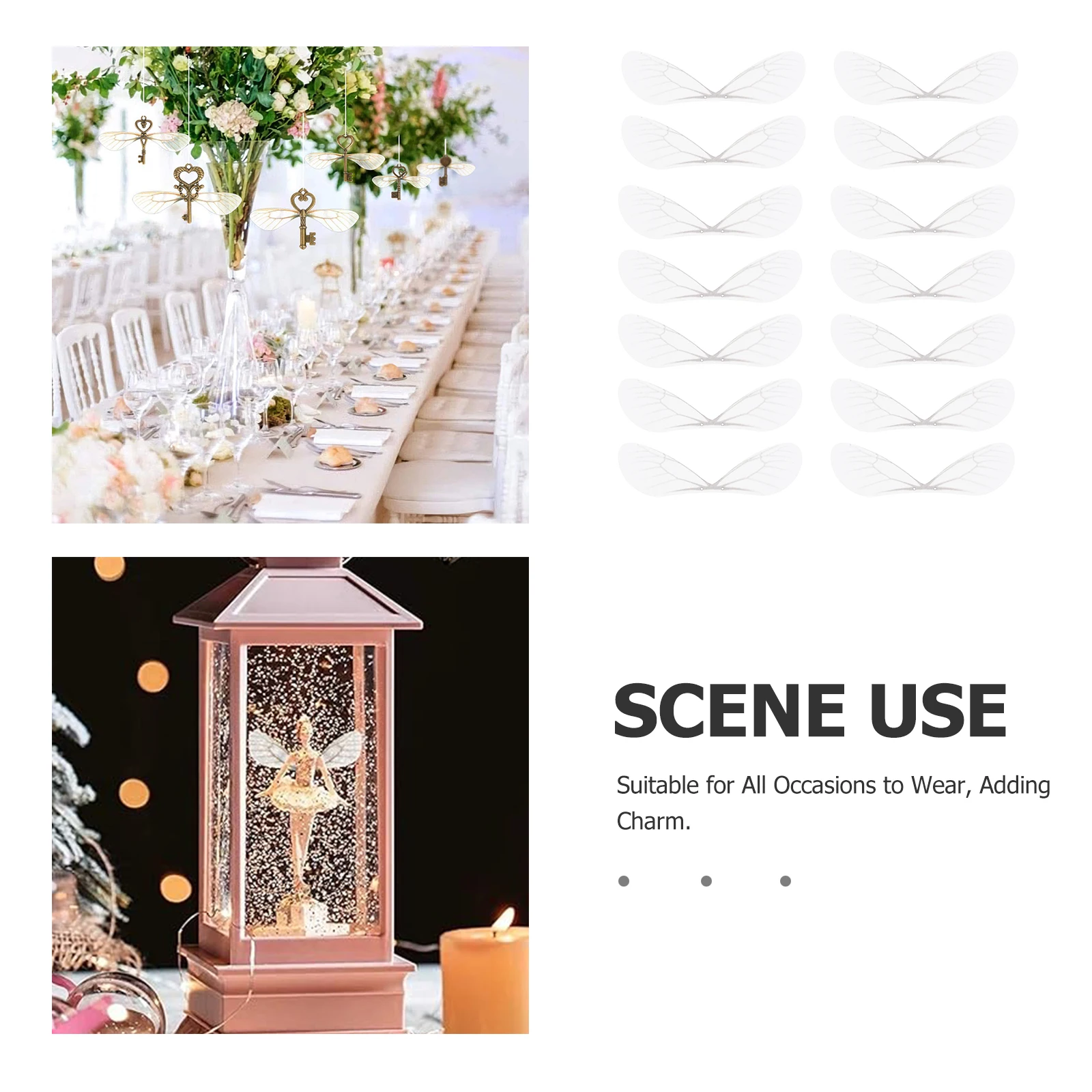 100 قطعة أجنحة اليعسوب سحر رائعة الحرفية لينة أجنحة بيضاء DIY بها بنفسك صنع المجوهرات قلادة جالبة للحظ فراشة القرط الشعر ديكور