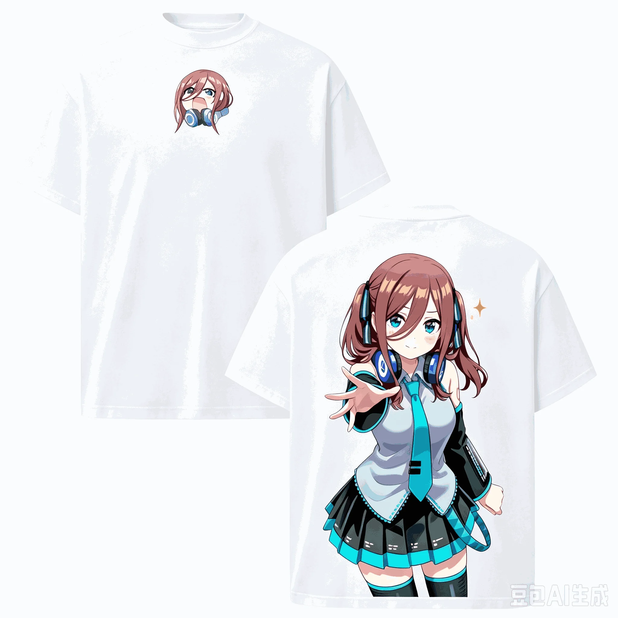 Hot Sale Anime The Quintessential Quintuplets Miku Nakano Graphic T‑Shirt Y2K Men Women Streetwear Harajuku Gothic Punk T Shirt