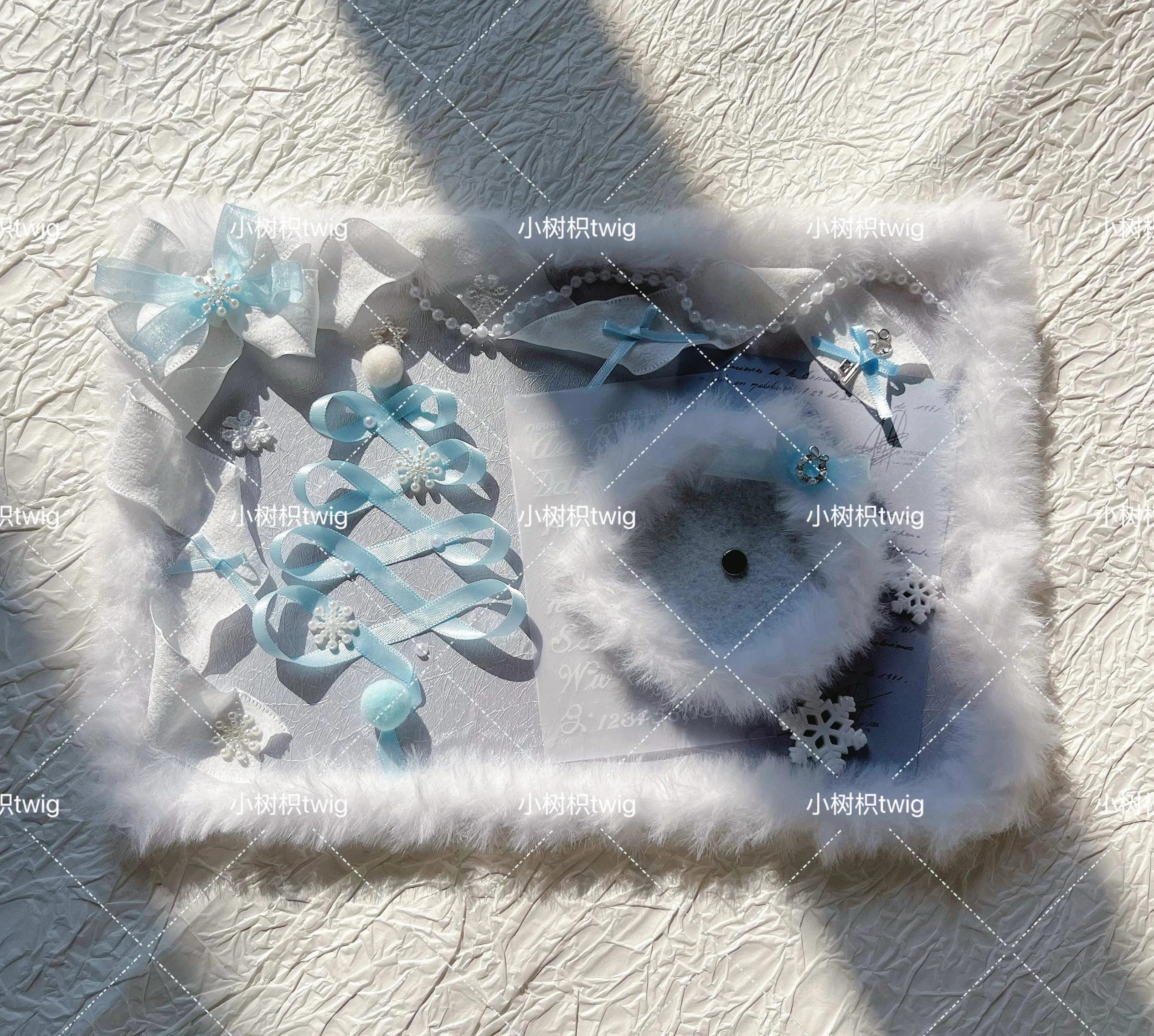 Pain Board Finished Ribbon Pain Free Plush Fresh Blue Christmas Winter Snowflake Valley Beauty Lta Board Lta Bag Accessories