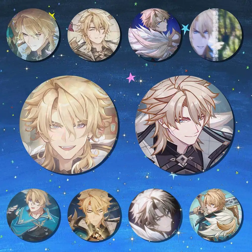 A-Varka Genshin Anime Round Badges, Brooches, Clothing Accessories, Birthday Gifts, Anime Conventions