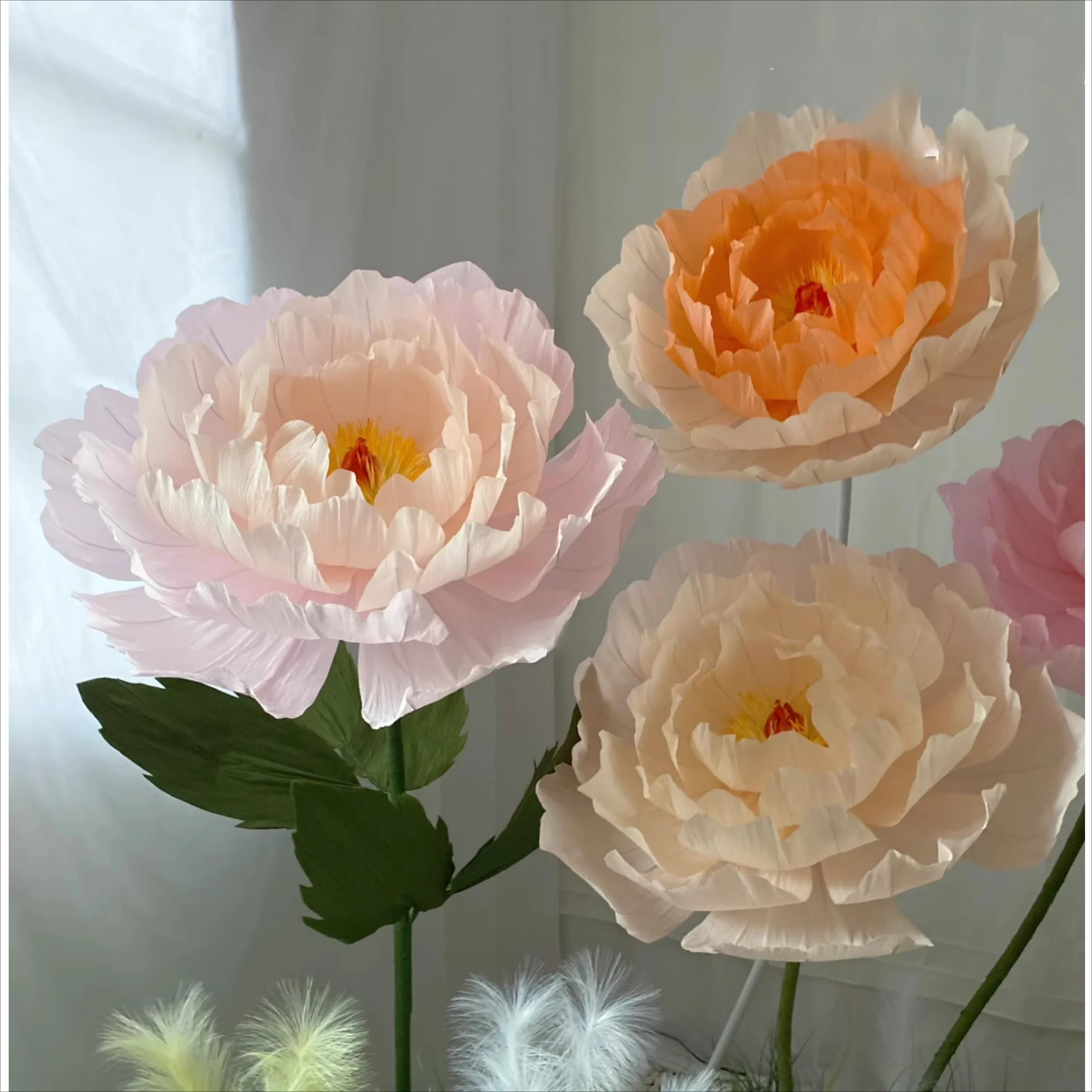 Moving flowers,large-scale automatic opening and closing flowers,dynamic silk peony , manual artificial floor