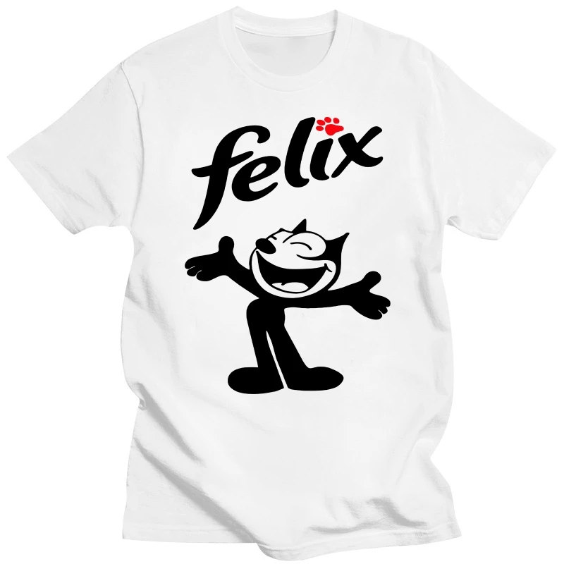 Cat Felix Vintage T-shirt Animals Pets Cartoons Tv Shows Cotton Men T shirt New Tee Tshirt Womens Tops