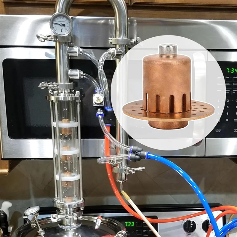 

2-дюймовая (Od54 мм) медная пузырьковая пластина для 2-дюймовой рефлюксной дистилляции, домашний стеклянный набор для дистилляции-AT64