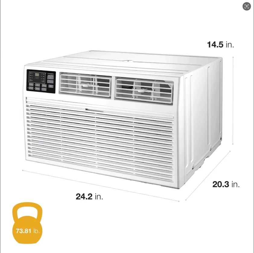 Through the Wall Window Mounted Air Conditioner Whirlpool 10000BTU 1.5P R410A With Remote  Cooling Only ON/OFF 220V