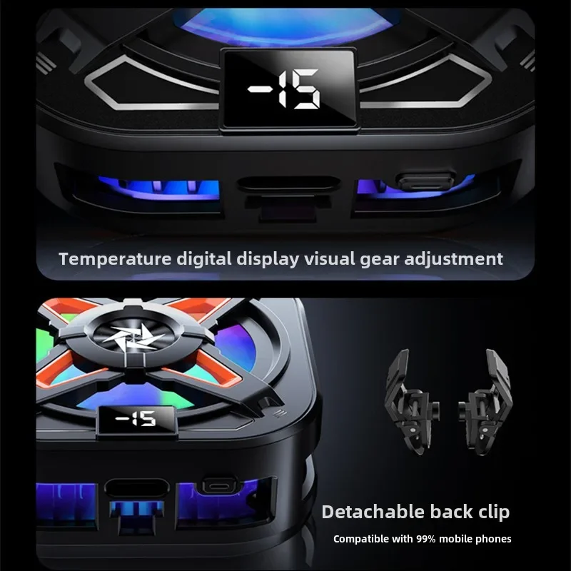 SL54 SL59 Mobile Phone PUBG Game Cooler Magnetic/ Back-clip Semiconductor Freeze Cooling Fan Radiator for IOS Android Universal