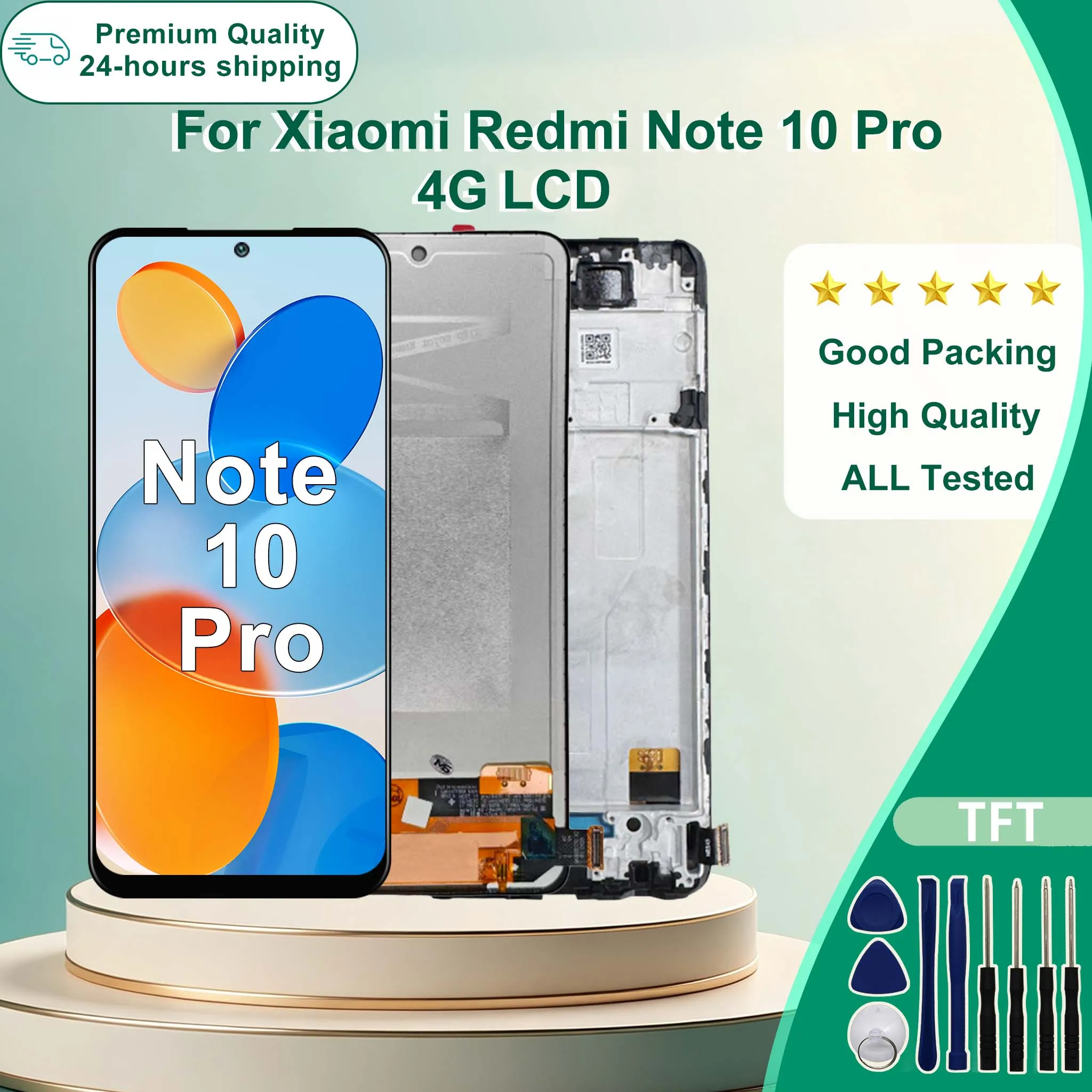 TFT For Xiaomi Redmi Note 10 Pro 4G Display M2101K6G Touch Screen Digitizer For Redmi Note 10 Pro LCD Assembly Replacement Parts