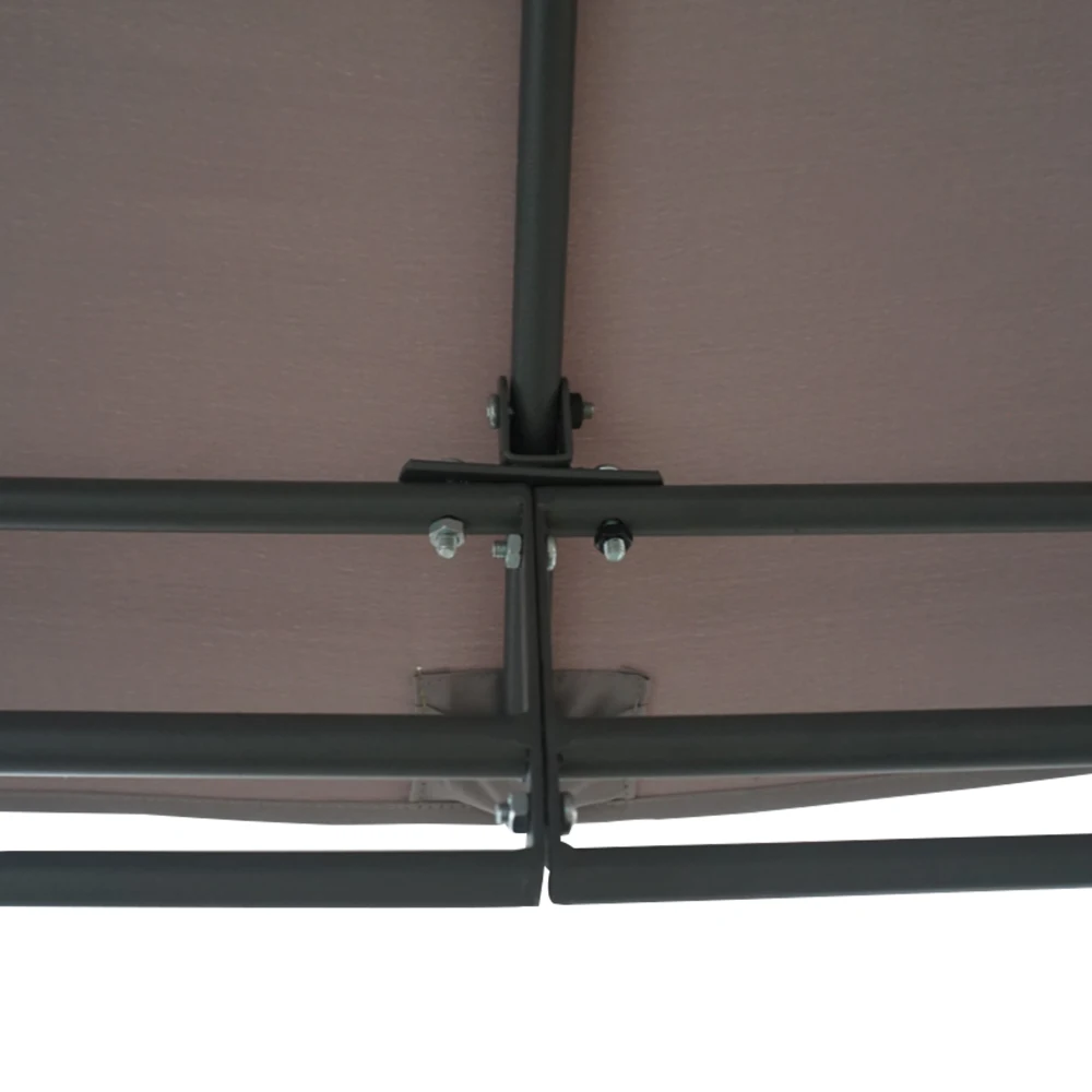 خيمة معدنية كبيرة مزدوجة العلوي 3x4 قابلة للفك ومطلية بولي كلوريد الفينيل مقاومة للماء للحديقة #4