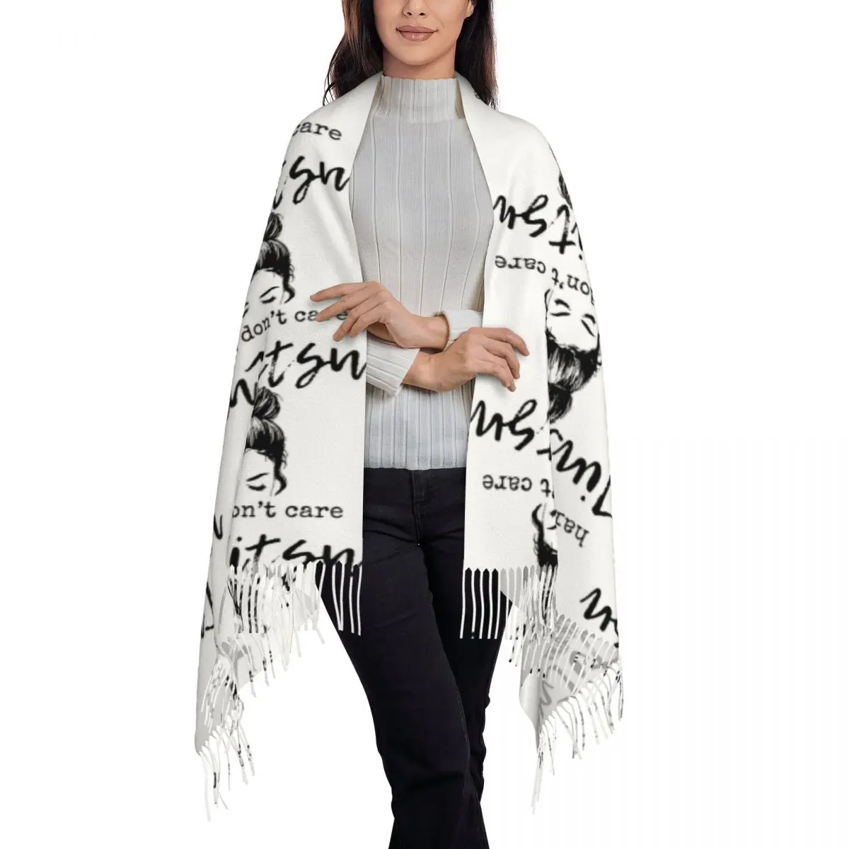 Jiu Jitsu Hair Don't Care Women's Scarf Tassel Scarves for Women Soft Warm Shawls and Wraps Long Fall Winter Shawl Wrap