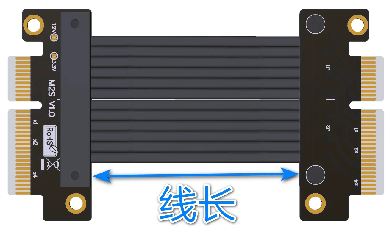 Imagem -06 - Pci Express Riser Signal Docking Cabo Cabo de Extensão Pcie 4.0 x4 Macho para Macho Gen4 64g Bps Velocidade Total Adt K22vs K22ns Novo