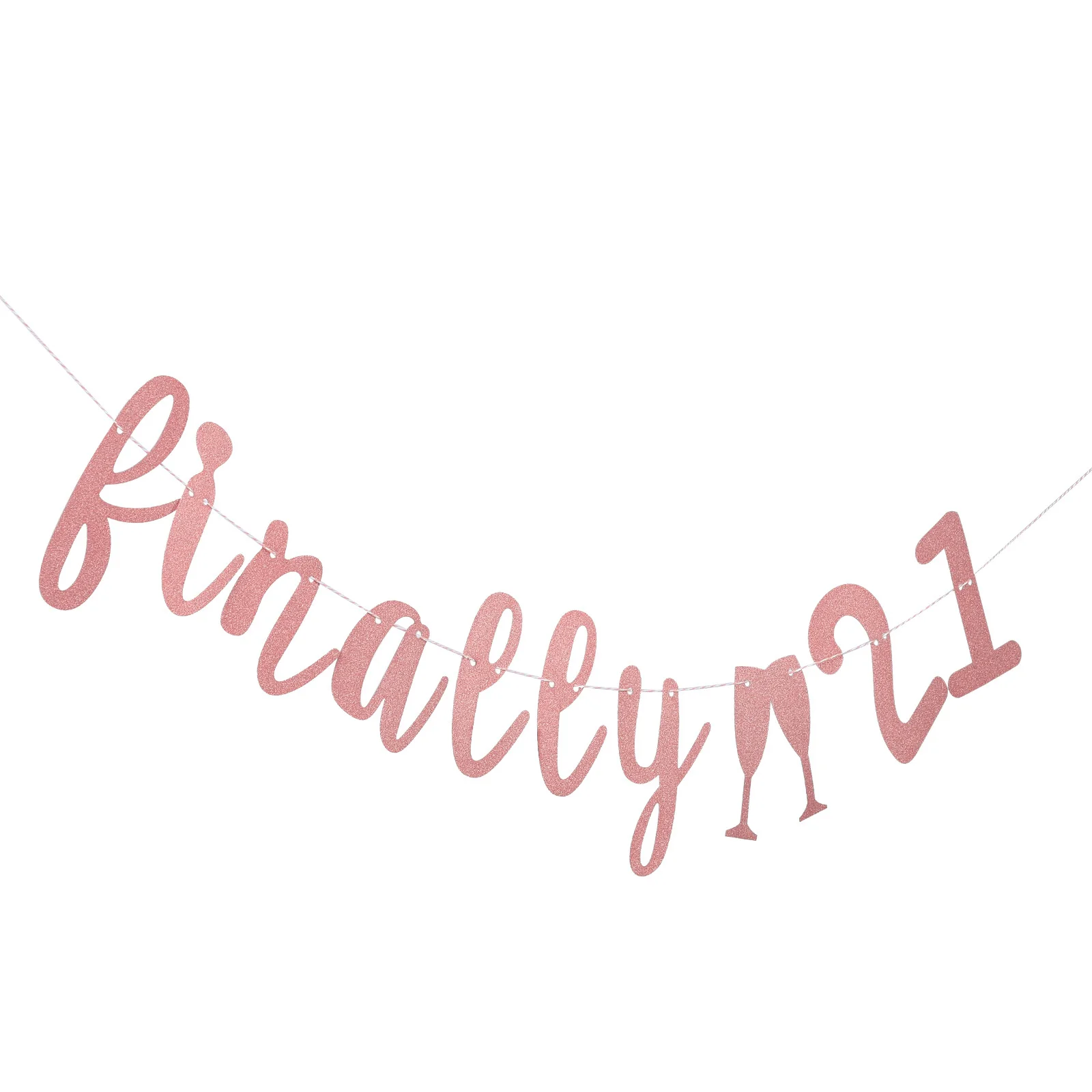 

1Pcs Rose Gold Tassel Garland Creative 21St Birthday Hanging Flag for Photo Booth Wall Window Door Decor Stylish Party