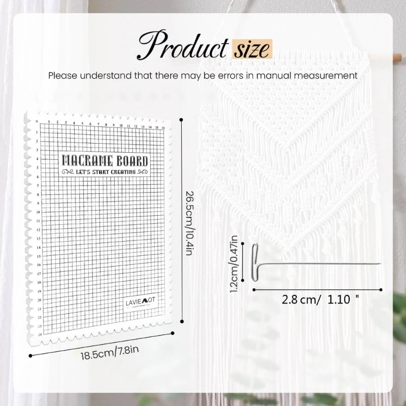Creative Macrames Board Handcraft Knitting String Grided Boards Mat DIY Woolen Yarn Braided Fixed Tool Knotting Dropshipping view 6
