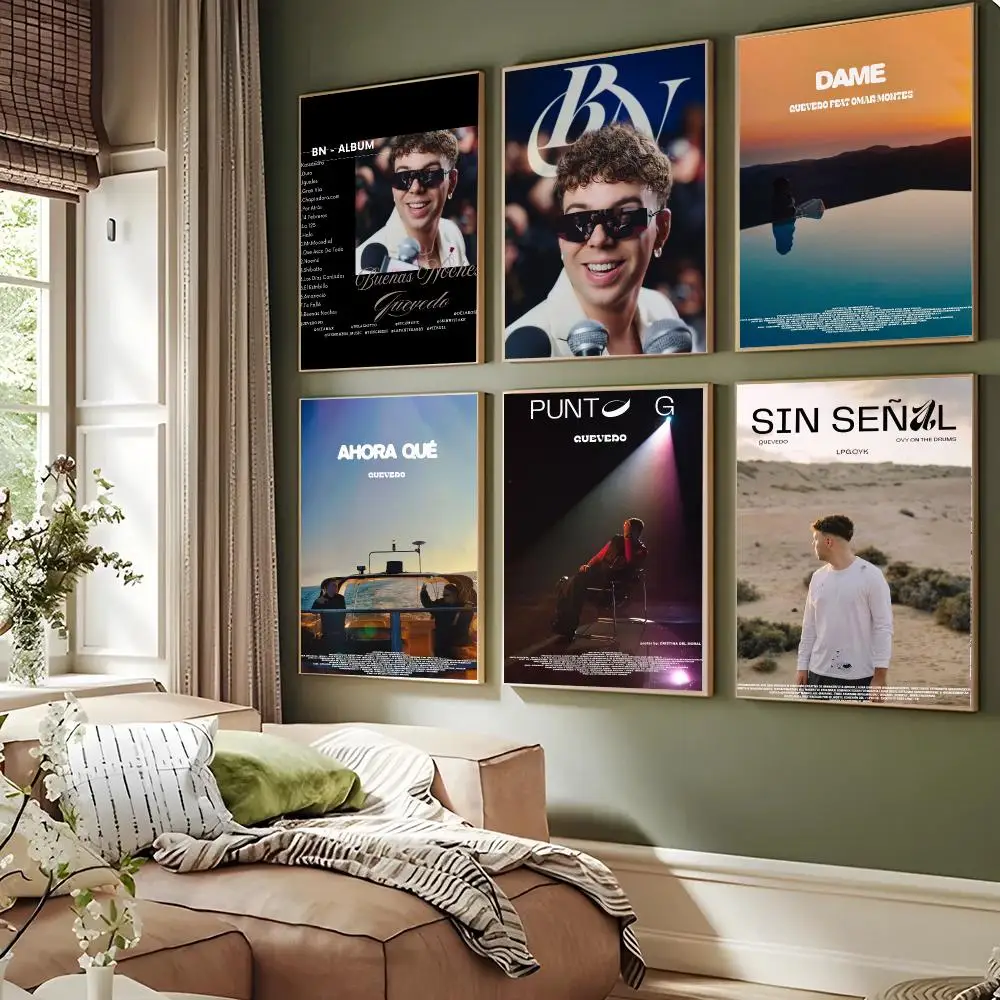 Singer Q-quevedo Poster Sticky Wall Art Waterproof Home Living Bed Room Aesthetic Decor