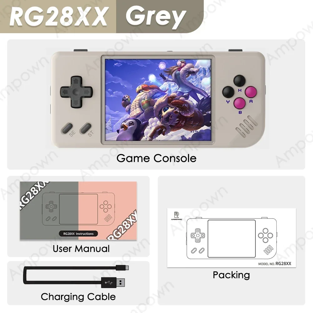 ANBERNIC RG28XX ポータブルゲーム機 2.8インチIPS 3100mAh