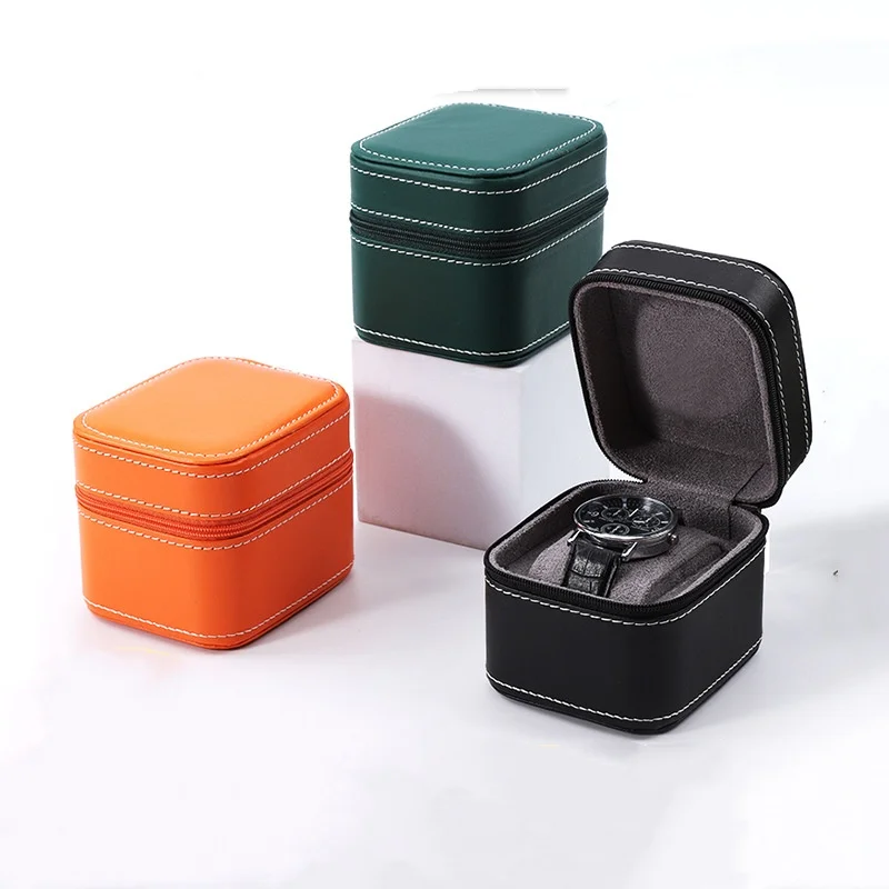 Pu Leather Watch Case Business Zipper-Style Watch Box Convenient Hand-Held Bracelet Packaging High-End Watch Box