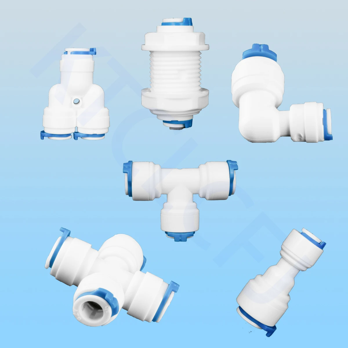 RO Water  Hose Connection Straight Elbow Tee Cross 1/4