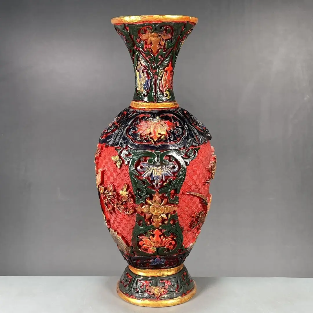 A replica of a handmade landscape vase ornament made from the Qianlong period of the Qing Dynasty in China