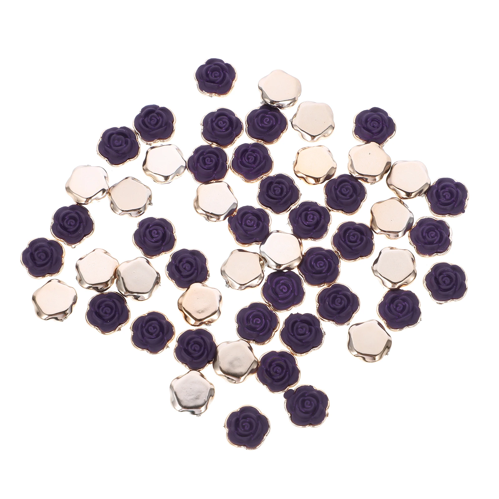 

50Pcs Resin Rose Beads Undrilled Flatback Miniature DIY Craft Making Supplies for Jewelry Hair Accessories Embellishments