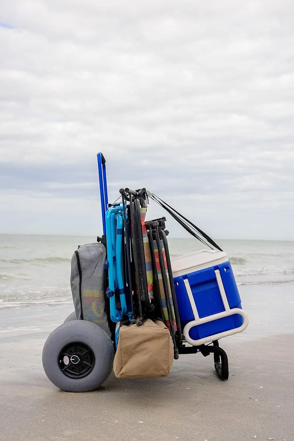 [Limited Time Offer, Buy Now!]My Beach Cart® The Original Patented NO Rust Aluminum Foldable Beach Cart 13 INCH Big Wheels Ballo