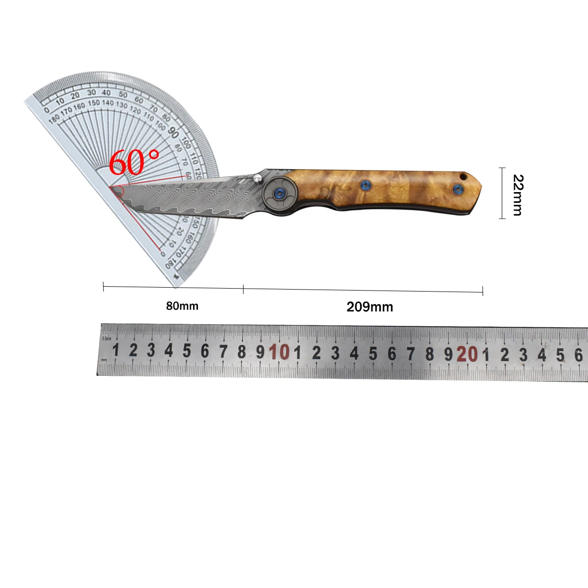 VG10 Damascus Steel Camphor Wood Handle Knife With Back Clip Folding Outdoor Camping Fishing Portable Tools Collecting Gifts EDC