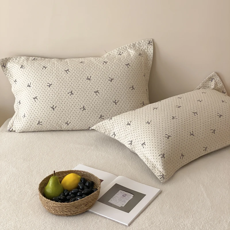 Girl heart cute skin-friendly soft pillowcase simple four-layer yarn small fresh pillowcase dirt protection pillow