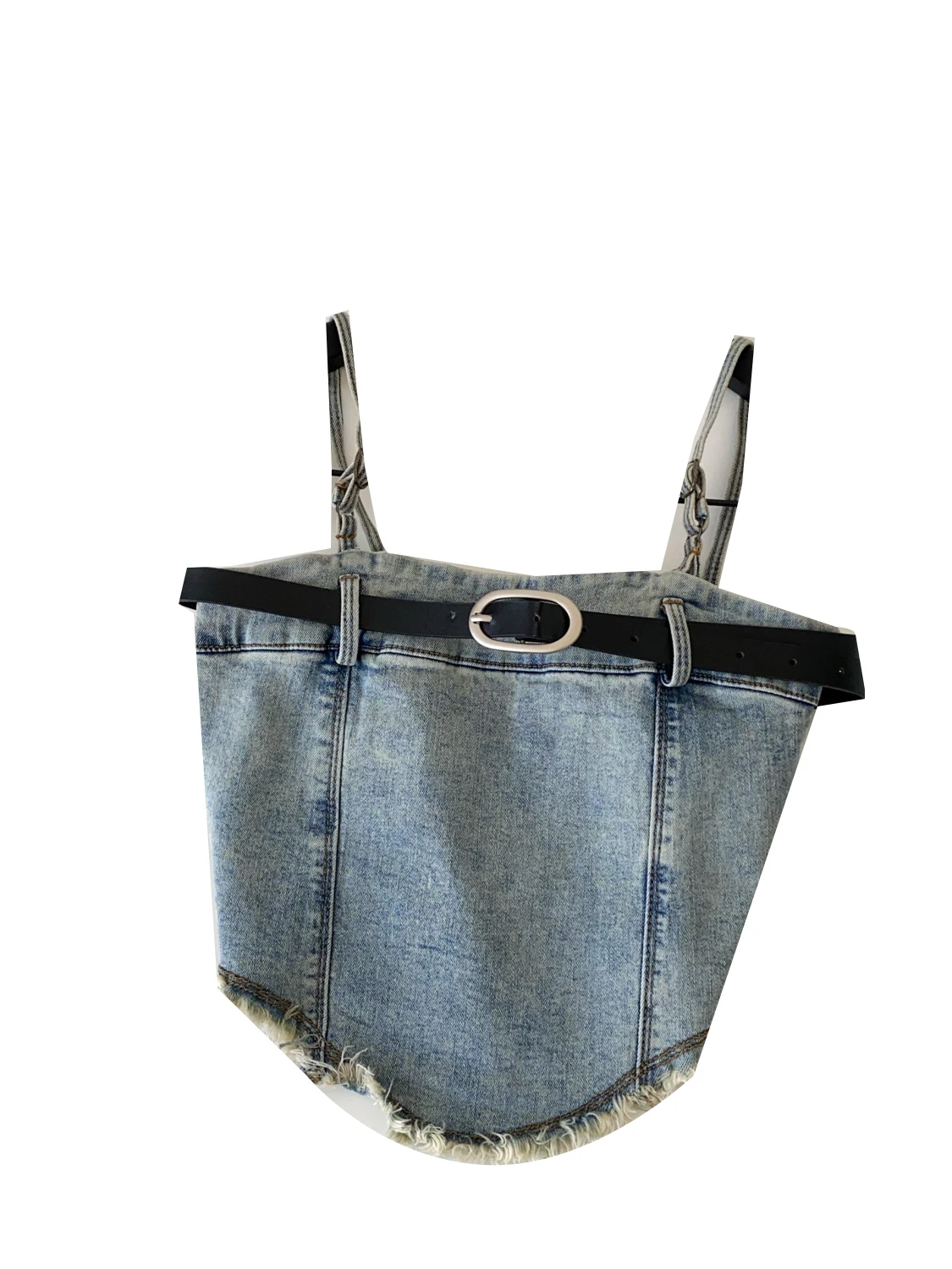 سترة Sweet Spicy Girl بحزام من قماش الدنيم للنساء، طبقة أساسية شتوية غير متماثلة، سترة متوترة للتنقل، مقاس نحيف... #5