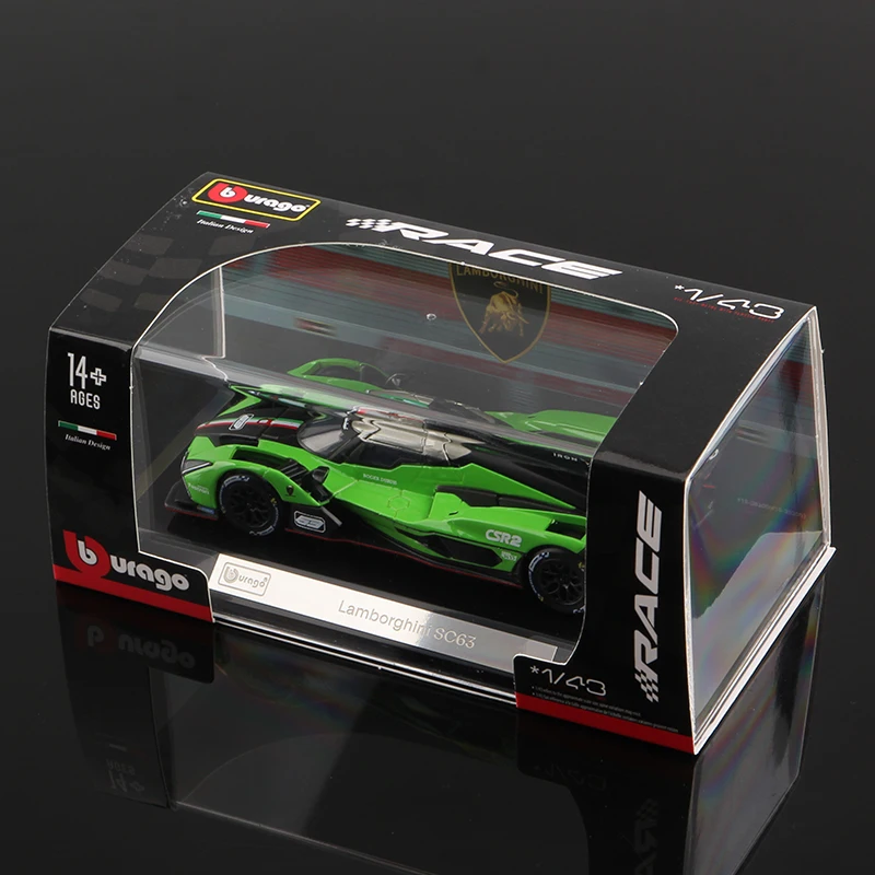 Bburago 1:43 Lamborghini SC63 Car Model Racing Alloy Miniature Diecast Vehicles Toy Voiture Gift Collection