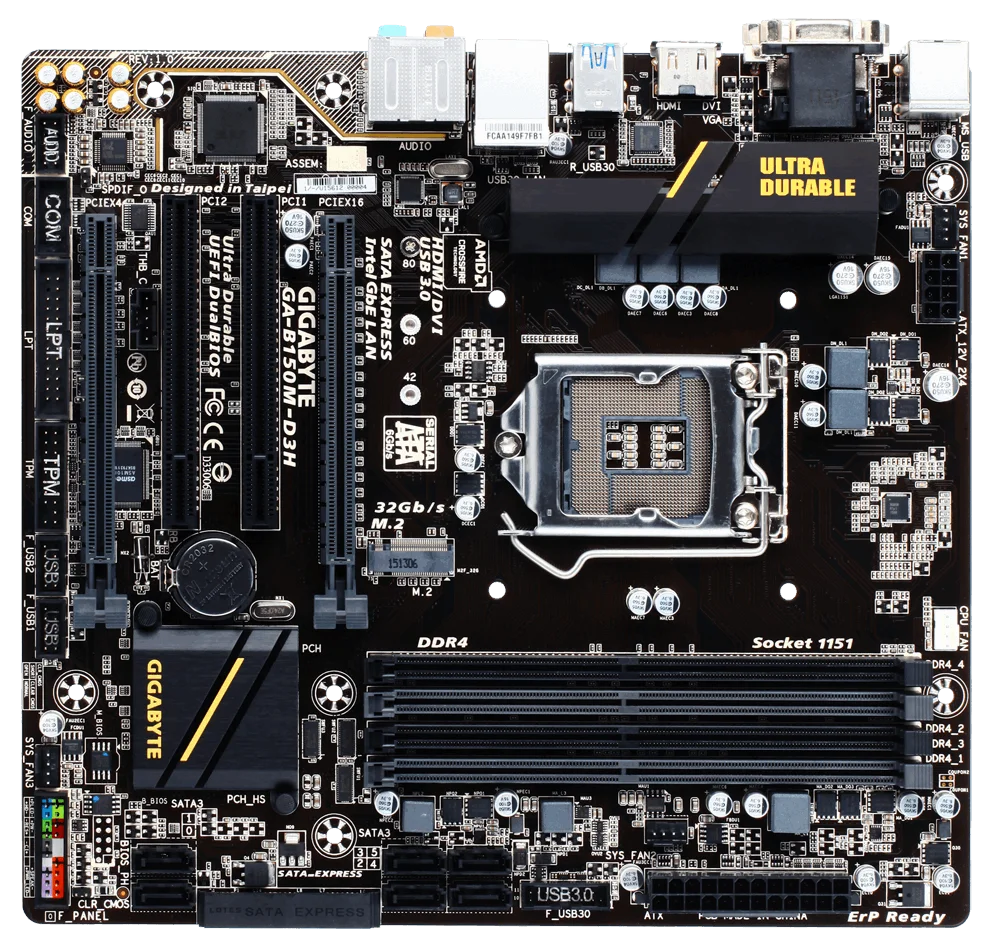 Imagem -03 - Gigabyte-placa-mãe Ga-b150m-d3h 64gb Lga 1151 Ddr4 Micro Atx