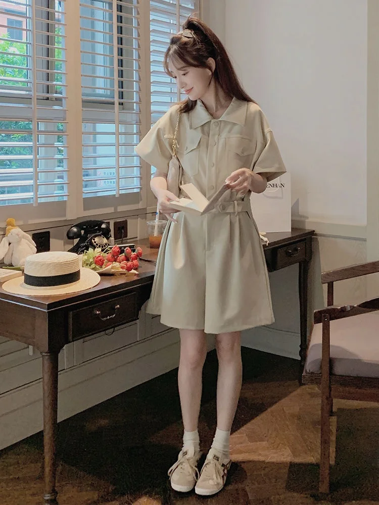 

Женские комбинезоны больших размеров, летняя утягивающая юбка трапециевидной формы с высокой талией, корейская повседневная одежда, ort Sve средней длины