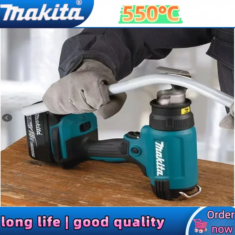 ماكيتا 18 فولت 550 ° مسدس حراري للتحكم في درجة الحرارة C مسدس هواء ساخن محمول لاسلكي مع شاشة LED منفاخ حراري لحام #3