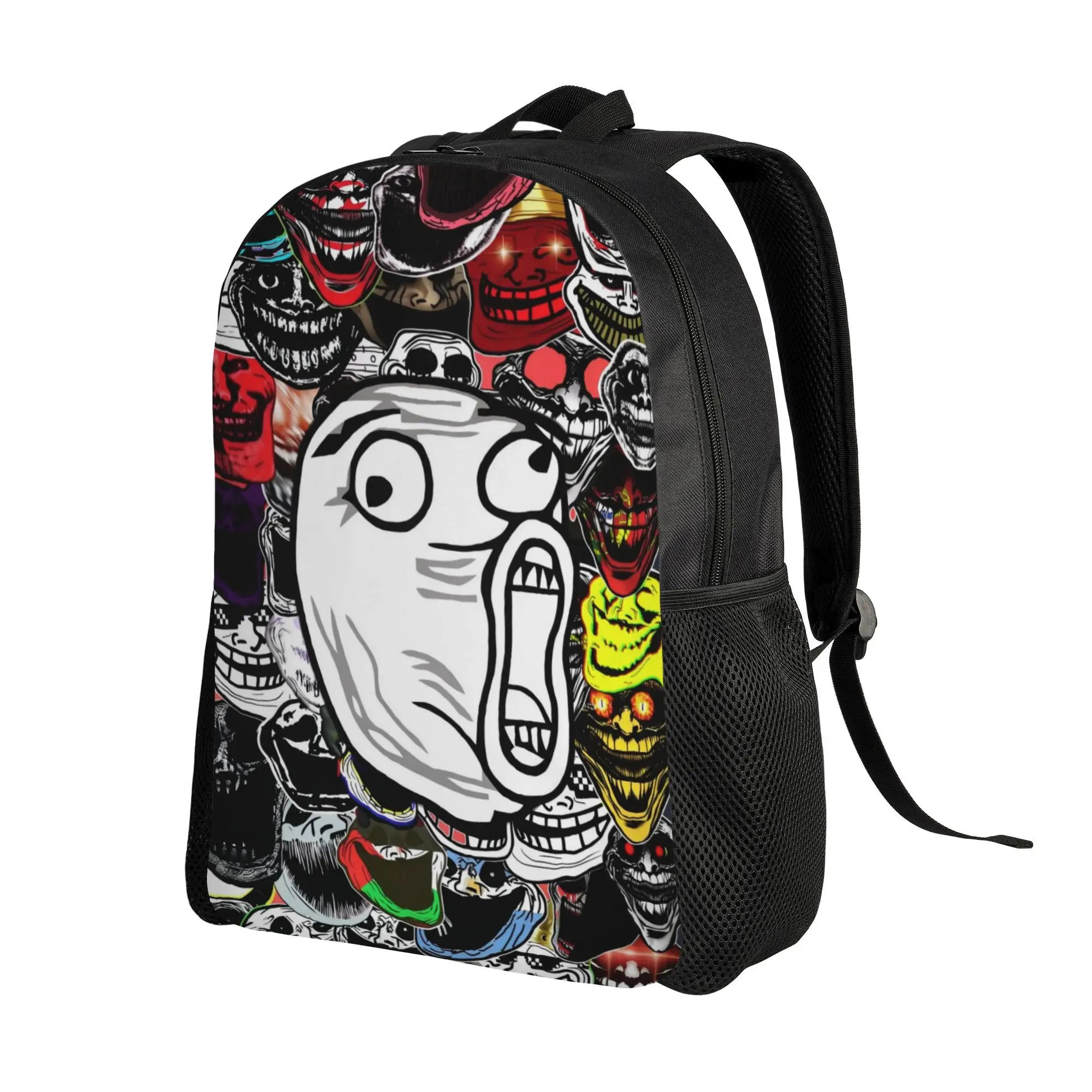 Trollface Rage Comic Meme Image Of A Character Backpack Male  Big Backpacks High School Bags Hiking High Quality Rucksack
