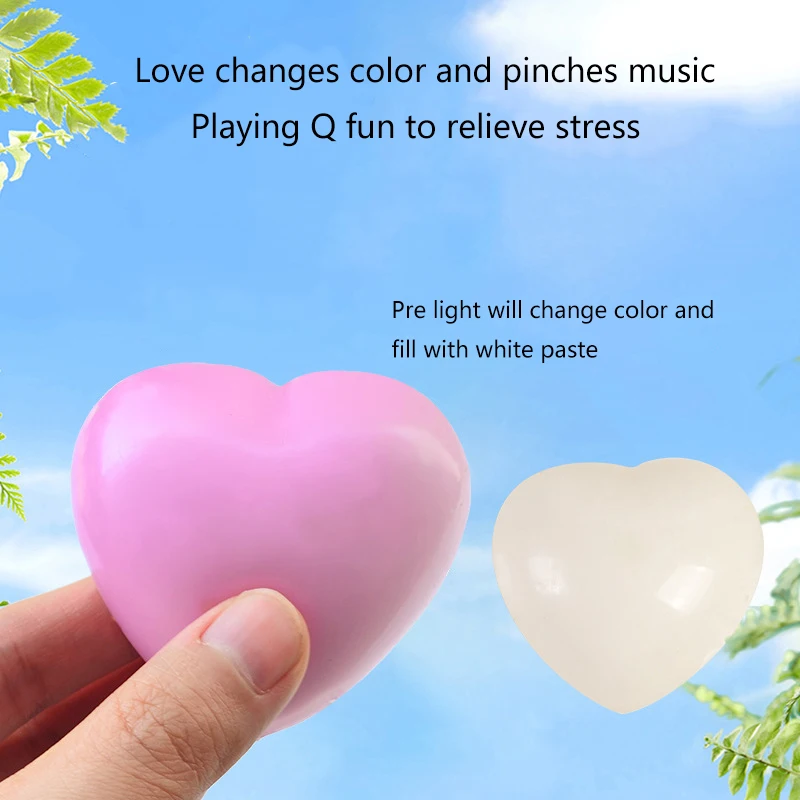 

Slow Rebound Relieves Stress Tools Decompression Cute Heart Squeeze Toy Change Color Toy Anti-stress Vent Ball