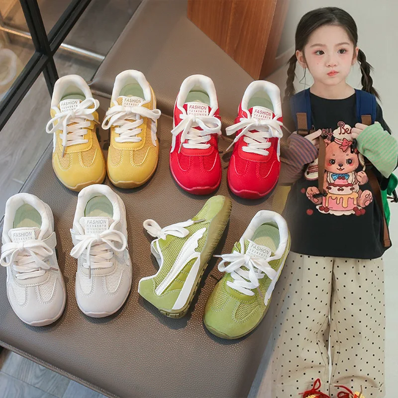 Kids fashionable patchwork design Sneakers Children casual breathable running shoes 2026