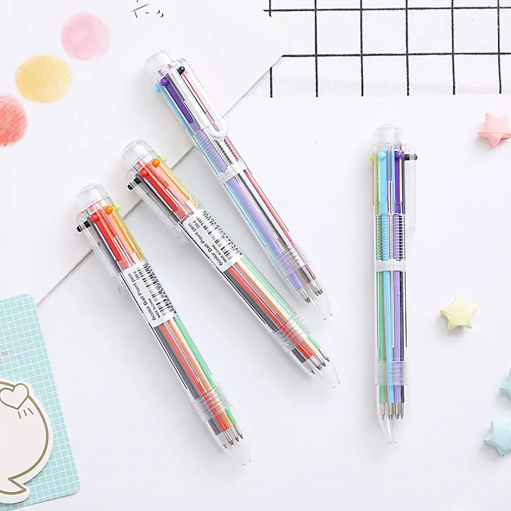 

12Pcs Multicolor Ballpoint Pens Retractable 0.7mm Fine Point Six Color Pens for Note Taking Office School 6 Color Ballpoint Pen