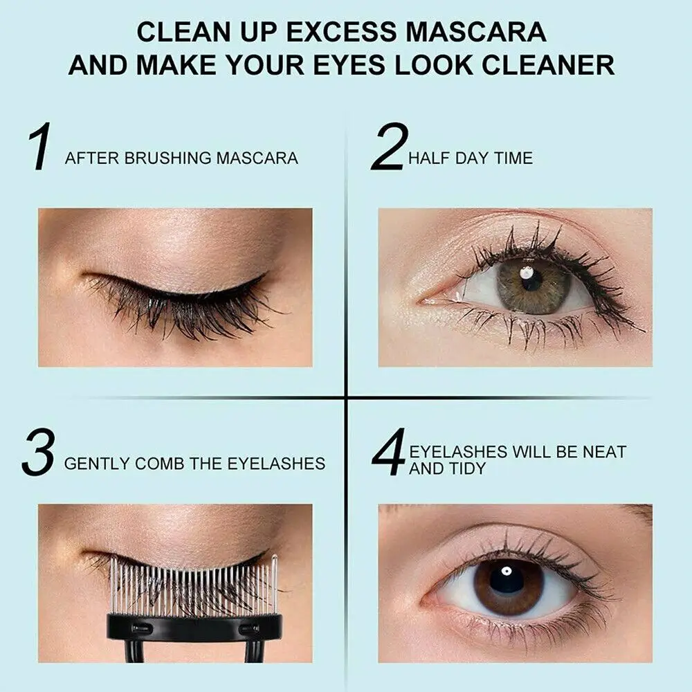 โลหะทนทานแปรงแปรงขนตาหวีสแตนเลสมาสคาร่ายก Curl Lash Separator เครื่องมือแต่งหน้า Black Eyelash Curler