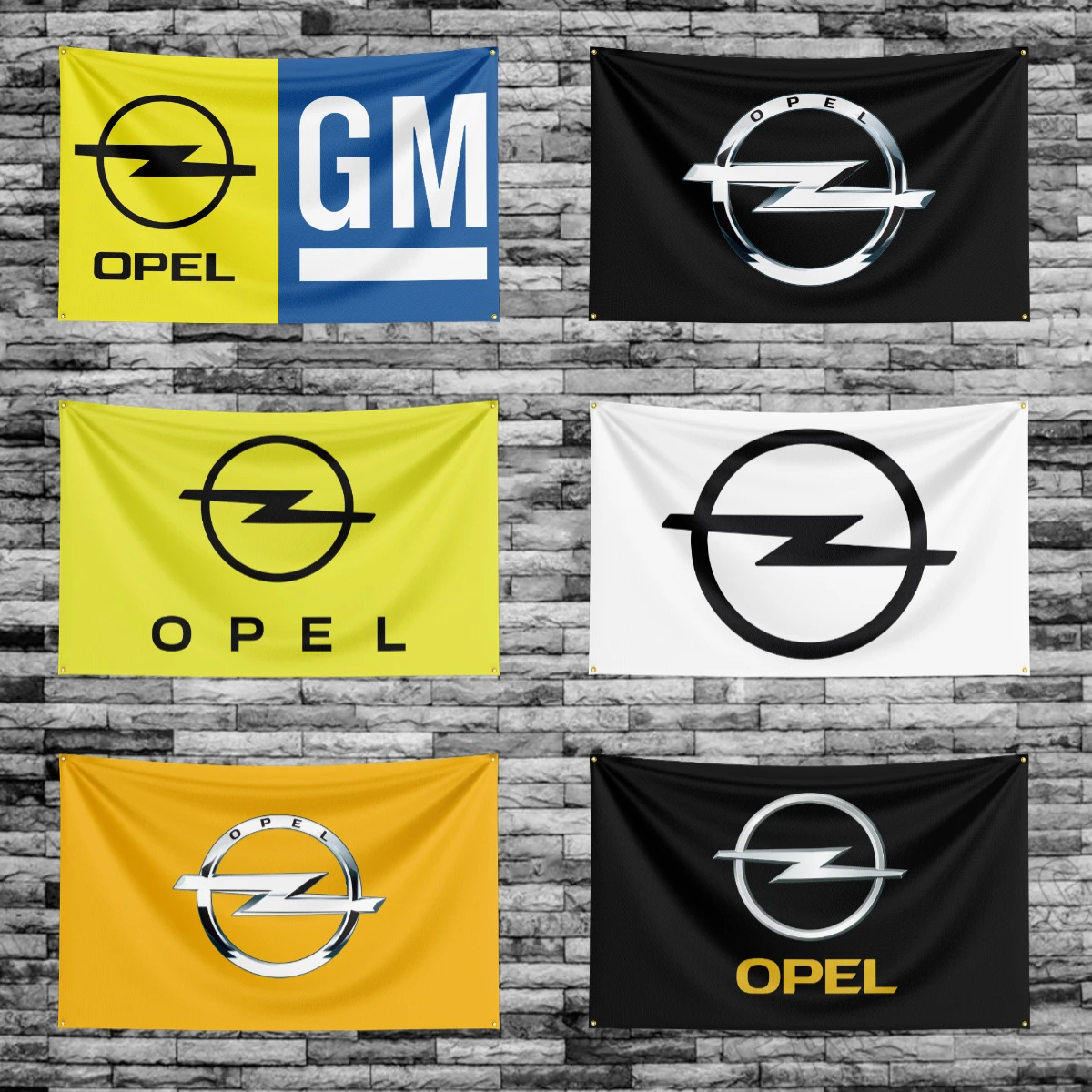 

90*150CM Opels Motor Sport Metal Logo Flag Polyester Printed Garage or Outdoor Decoration Banner Tapestry