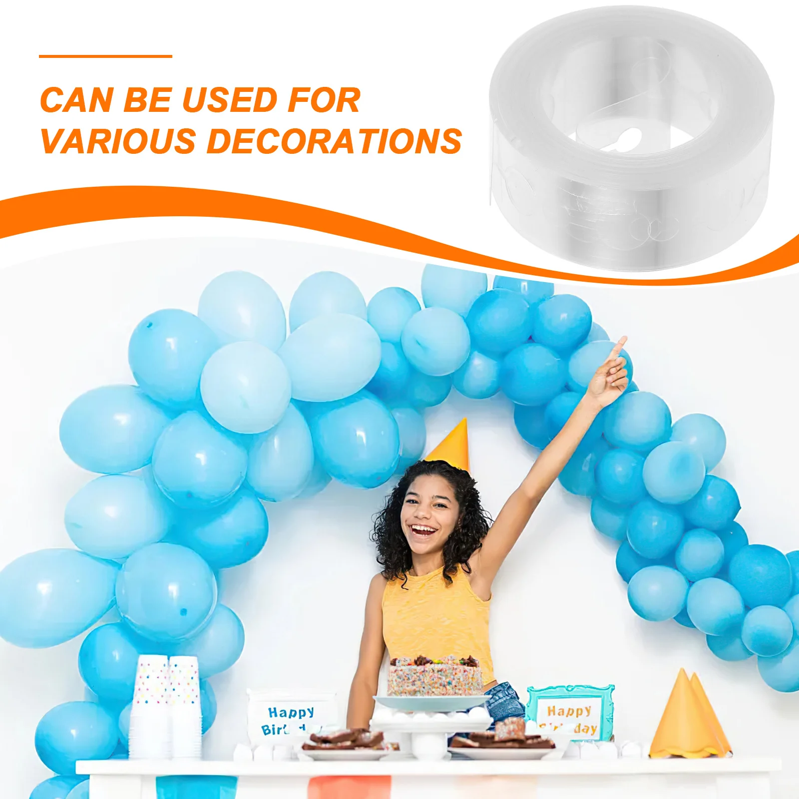 

10Pcs Balloon Decorating Strips Transparent Balloon Chain for Wedding Birthday Party Decor Garland Strip Ballon Decorative Strip